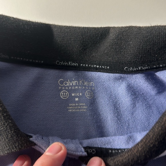🖤 5/$30 🖤 Calvin Klein lavender purple sleeveless polo shirt black&white collar - Picture 12 of 14